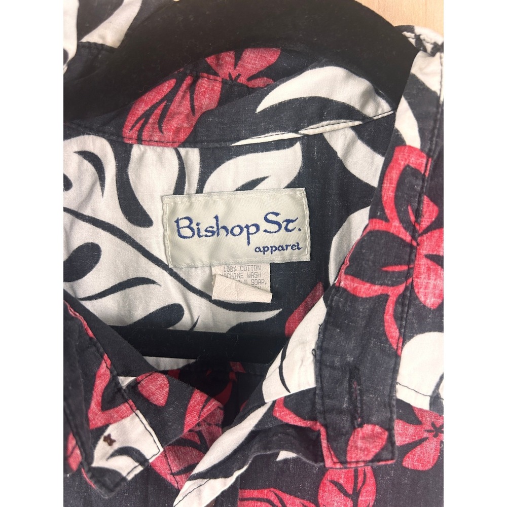Bishop St. Hawaiian Shirt Mens 3XL Aloha Resort Floral‎ Made in Hawaii - Picture 7 of 13
